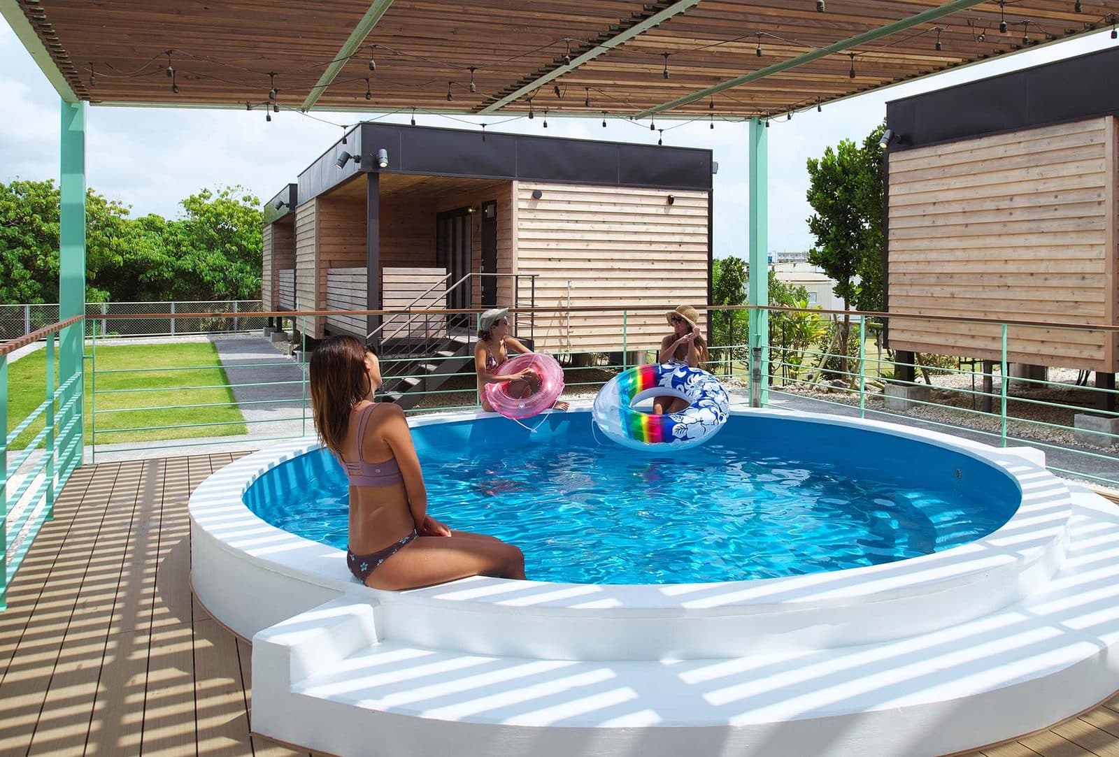 Guest pool and golf simulator