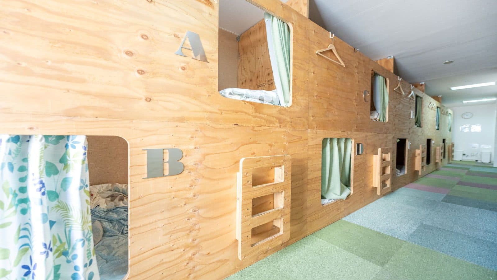 Handmade bunk-bed dorms