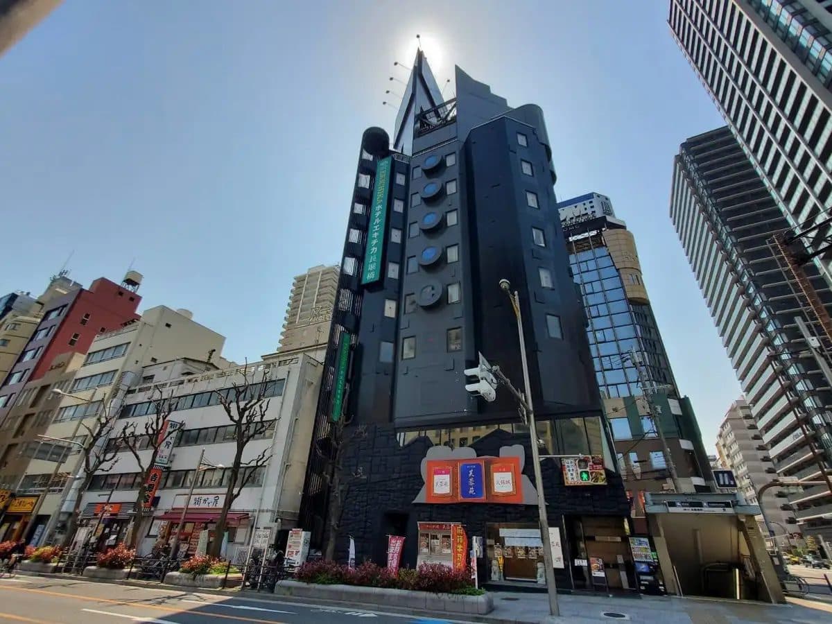 Next to the station exit