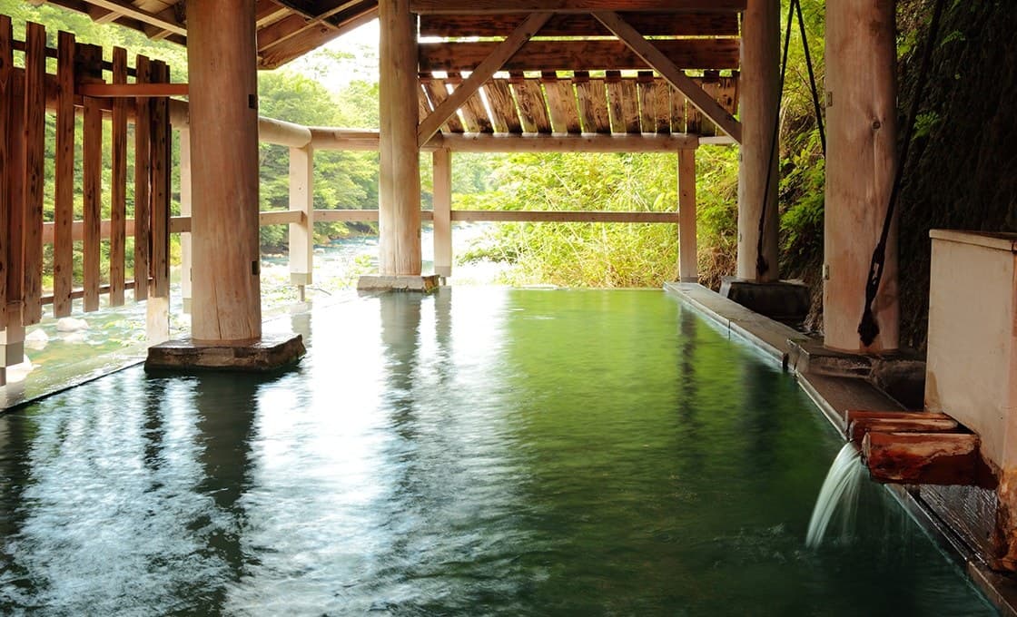 Open-Air Baths Beside the Flowing Natori River
