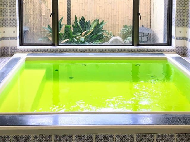A Green-Fringed Communal Bath and Family Bath