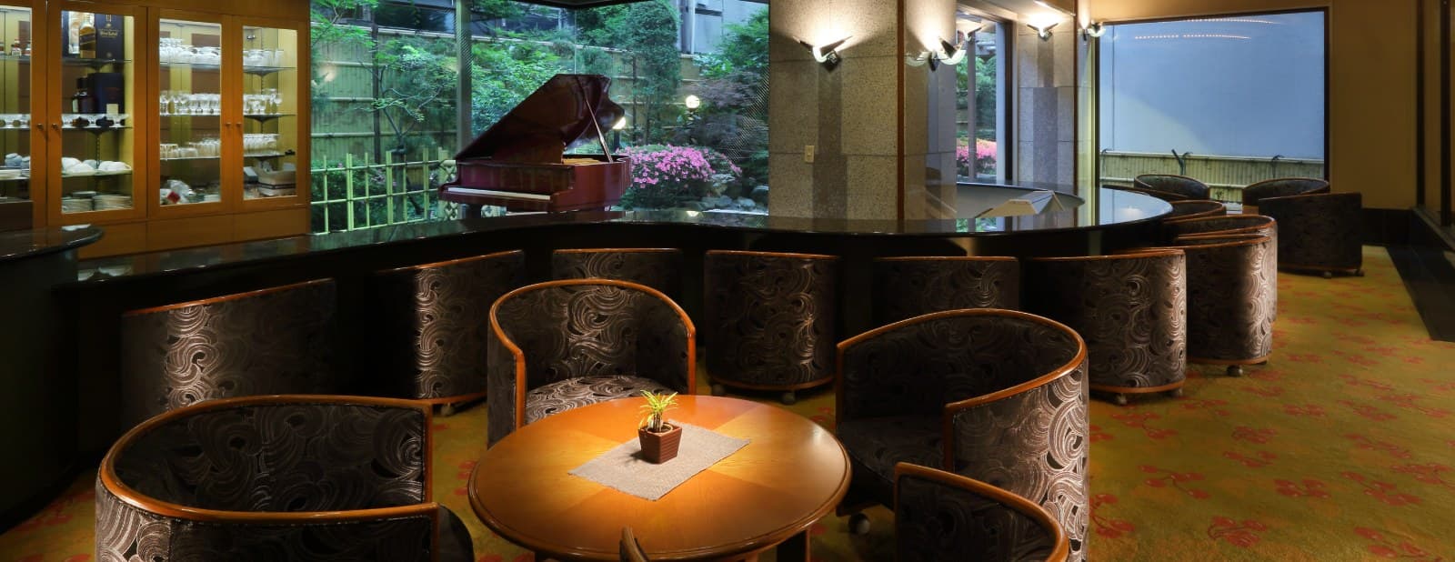 A Piano Lounge and Koi Garden