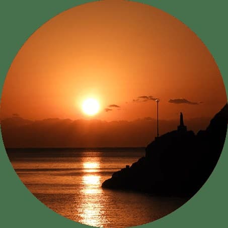 Mornings and the Sea at Sunset