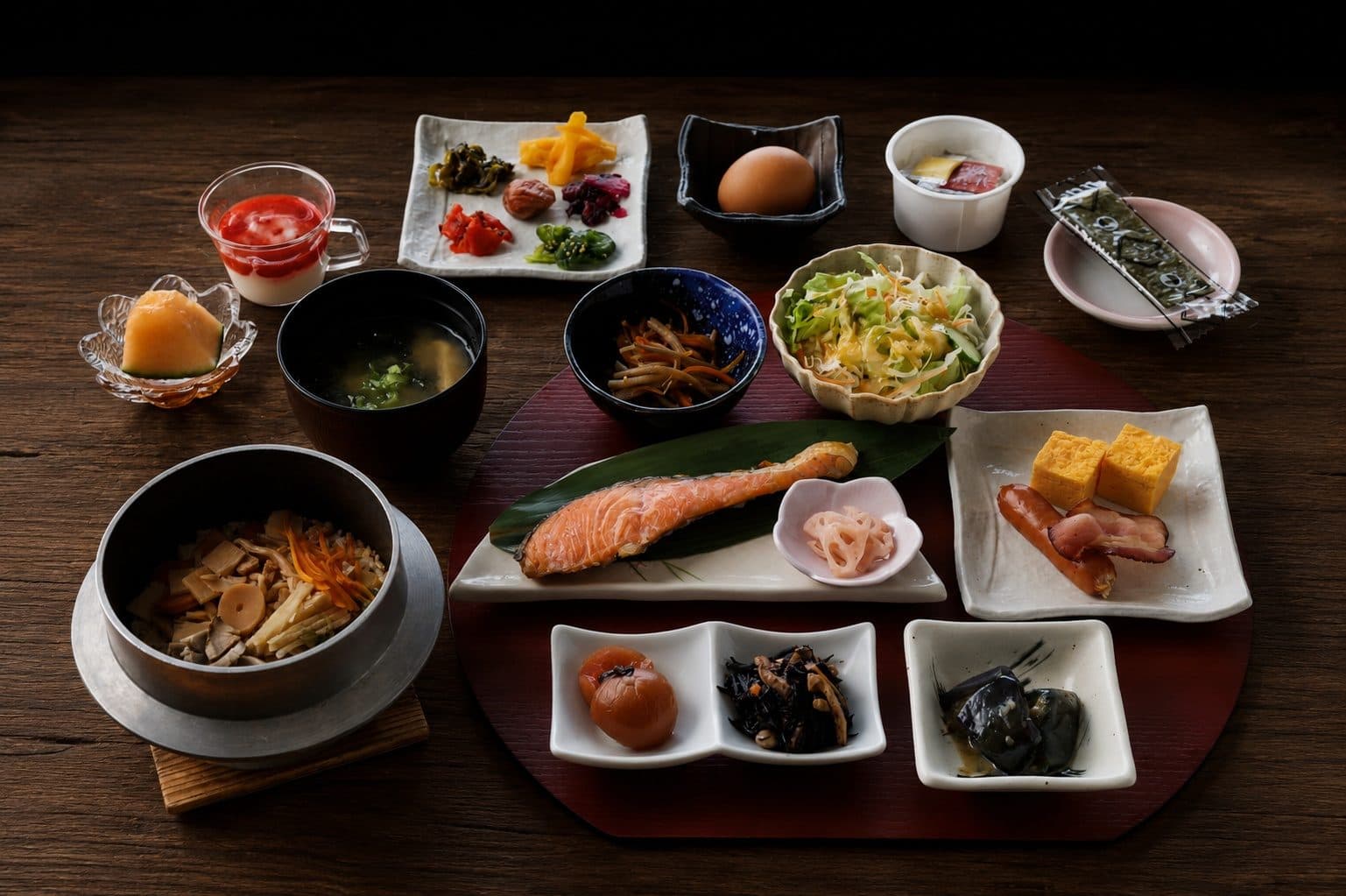 산골 재료의 일본식 아침