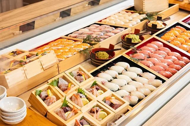 A buffet dinner with drinks included