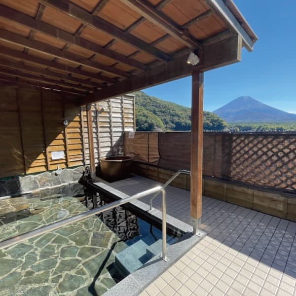 Onsen — An Open-Air Bath Facing Fuji