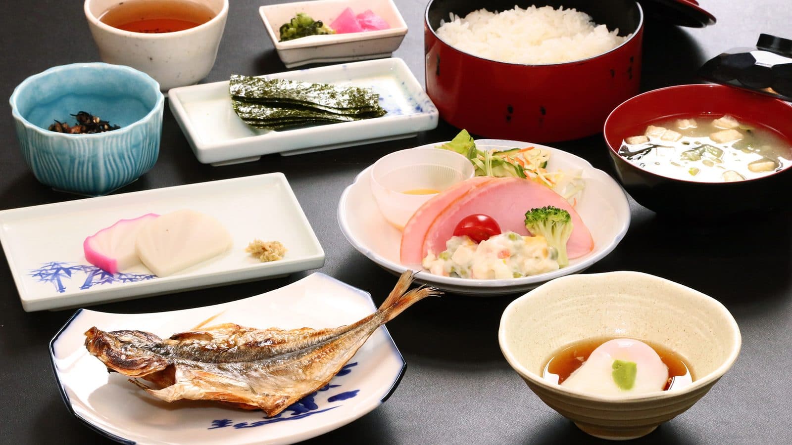 건강한 아침 식사와 식당