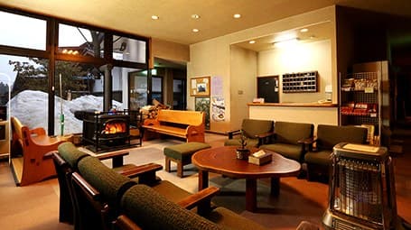 Lobby with a Wood-Burning Stove