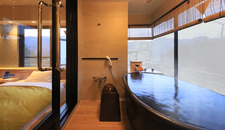 Twenty-four rooms, some with onsen baths