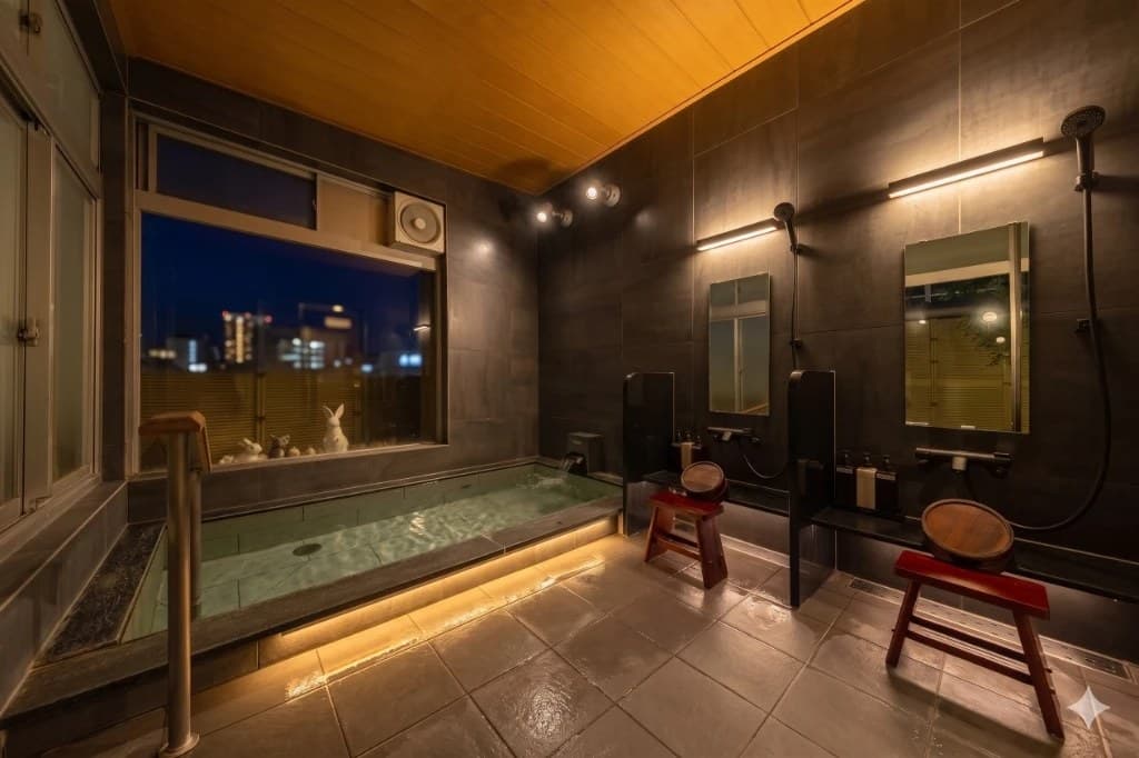 Two moods, two private baths