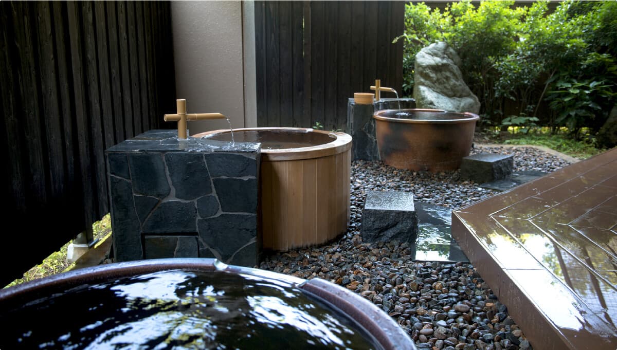A Variety of Baths Overlooking the Garden
