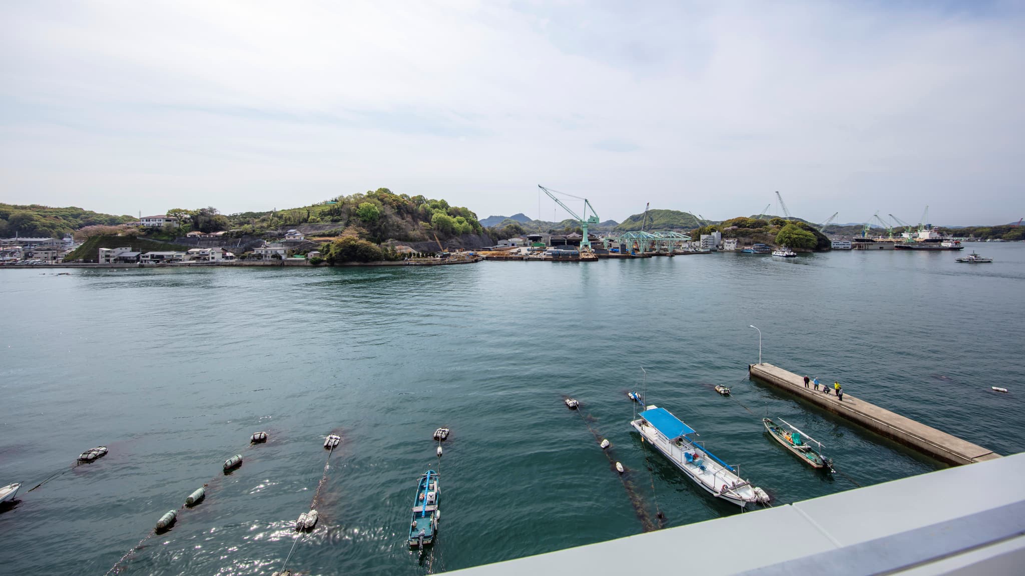 You can also see the scenery of ferryboats coming and going from the rooftop ♪