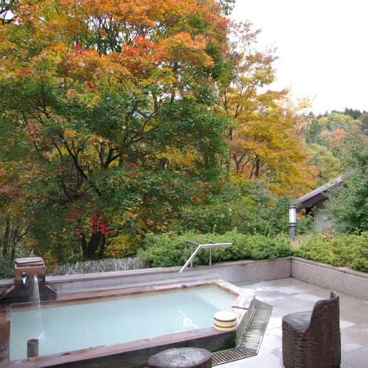 Ladies' outdoor bath (Autumn leaves)