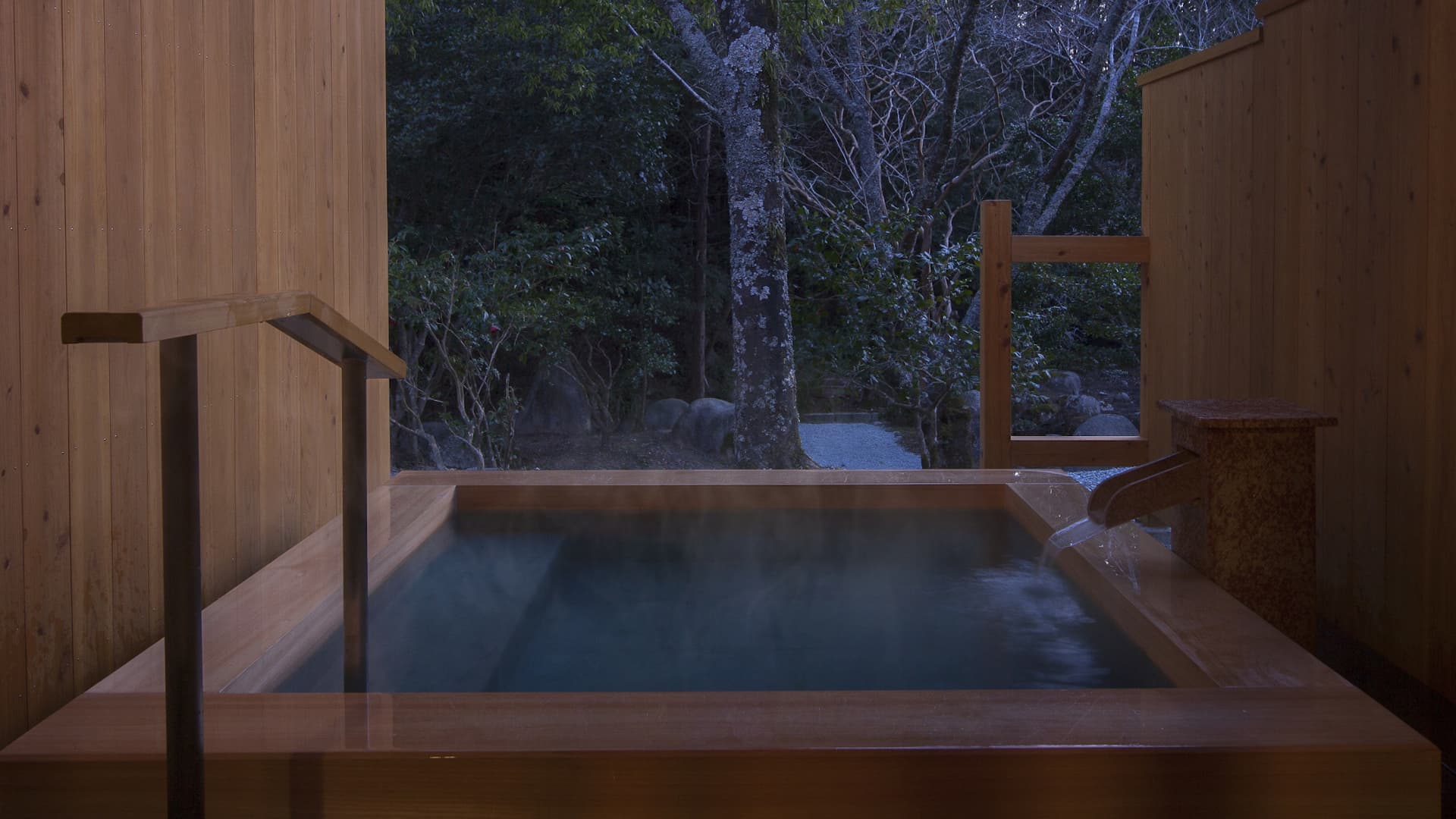 An example of a guest room open-air bath