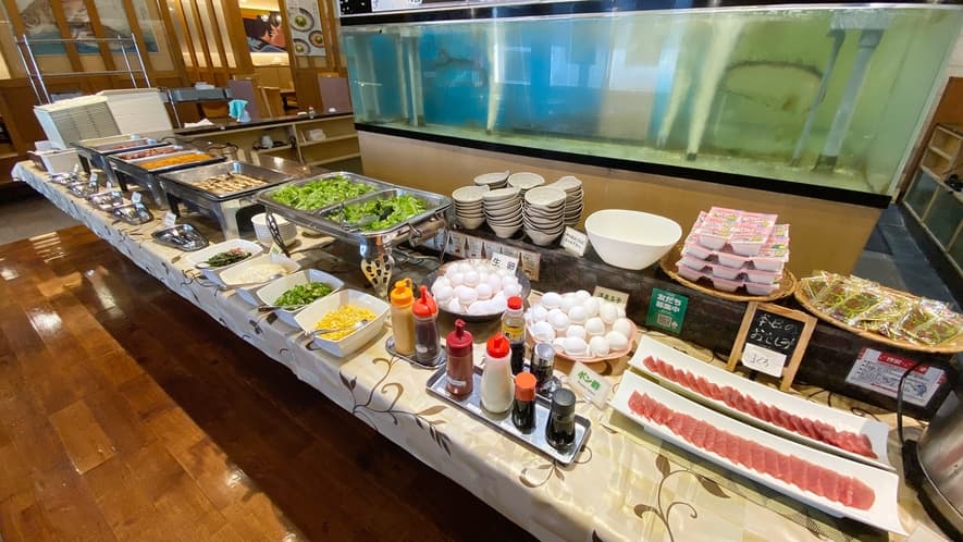 Sashimi breakfast buffet