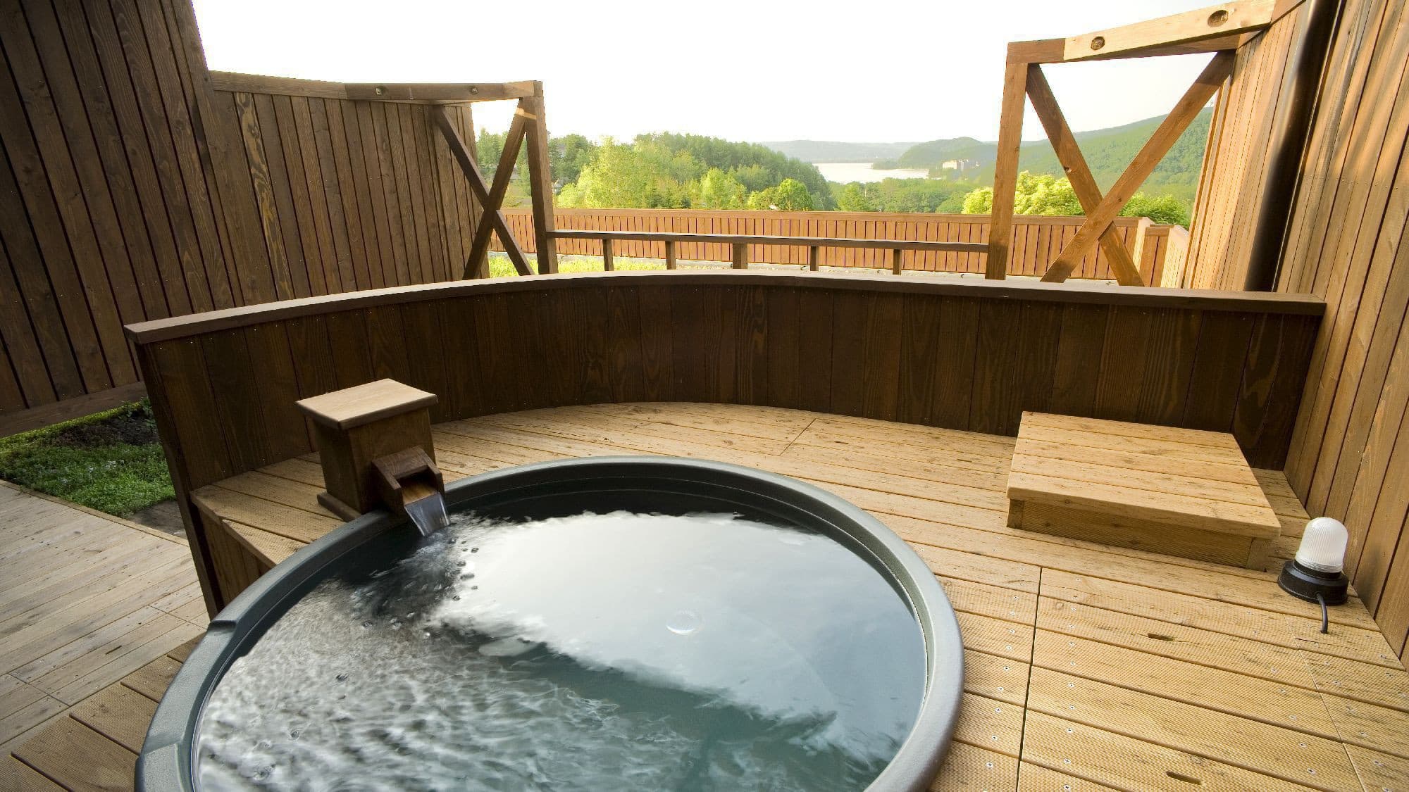 Open-air bath floor