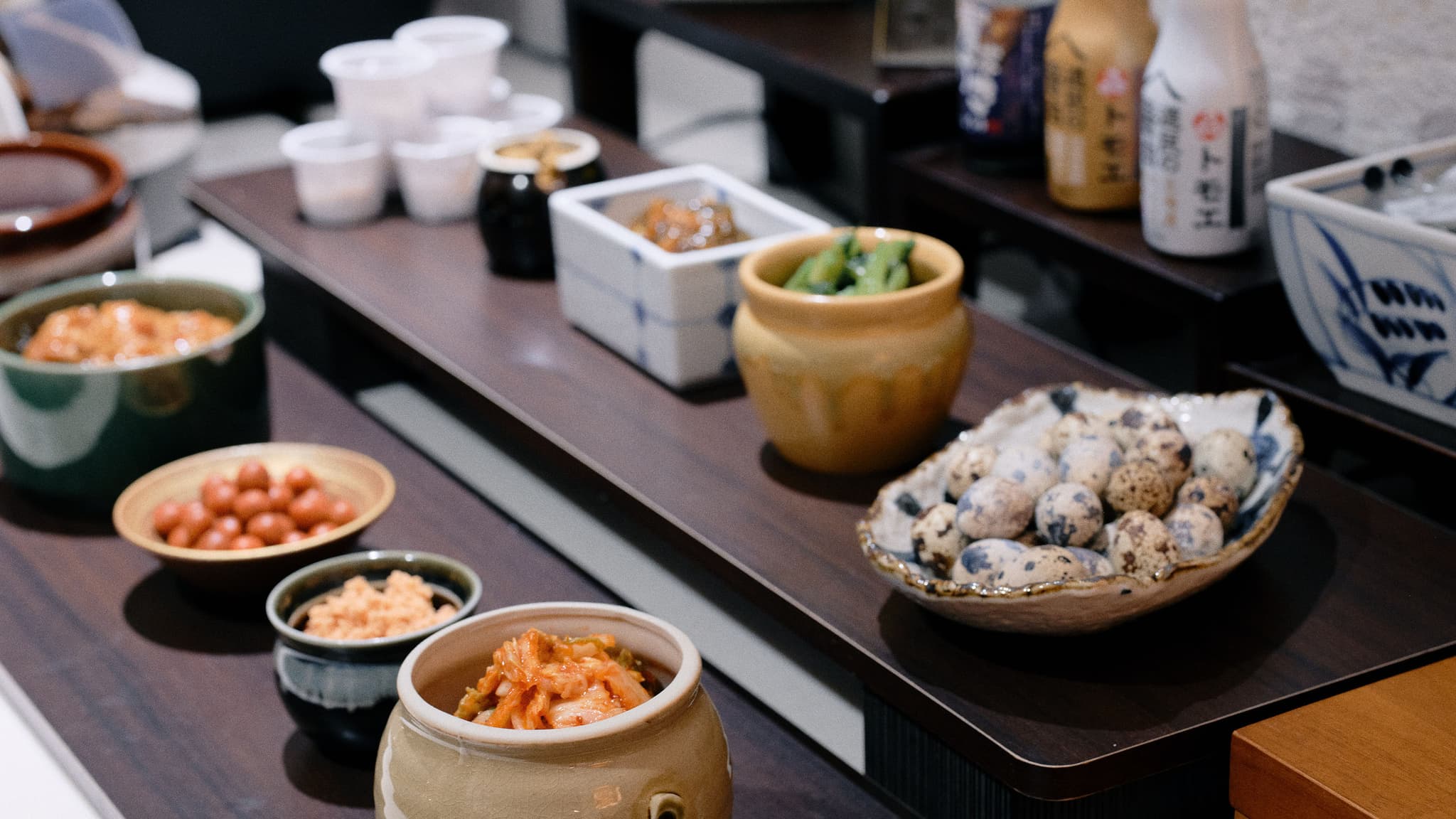 Breakfast buffet | We offer natto made with soybeans from Hokkaido and four types of soy sauce brewed in Hokkaido.