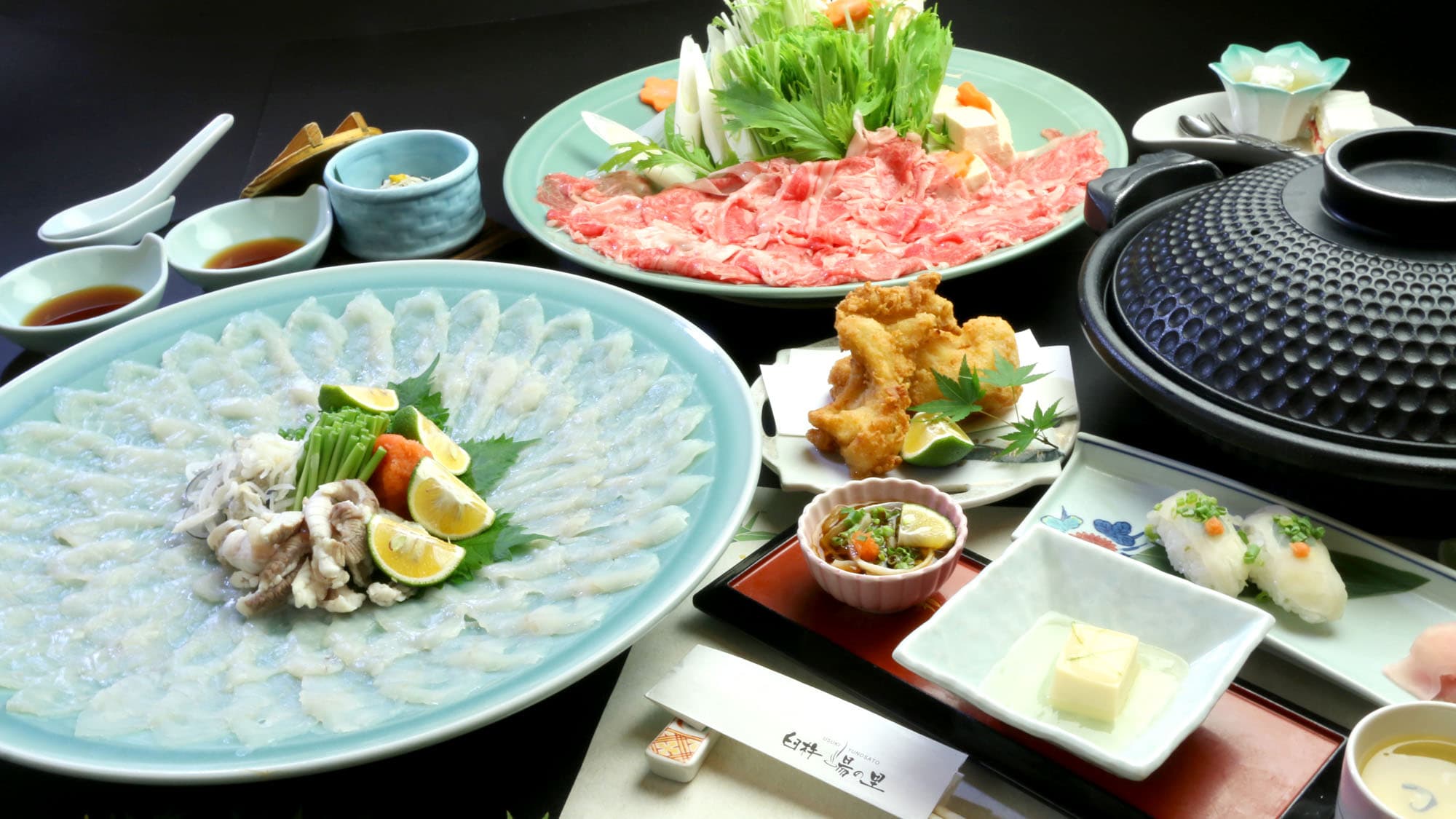 <Special Fugu Course> Enjoy luxurious fugu and Bungo beef shabu-shabu!