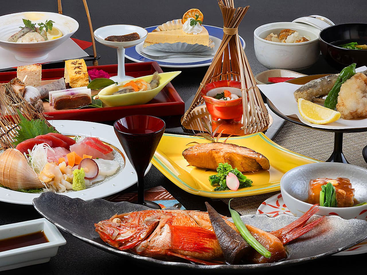 Example of a seasonal seafood kaiseki dinner plan
