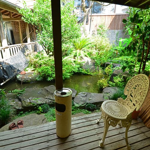 [Terrace after bath] Take a break after the bath & hellip; Please smoke here.