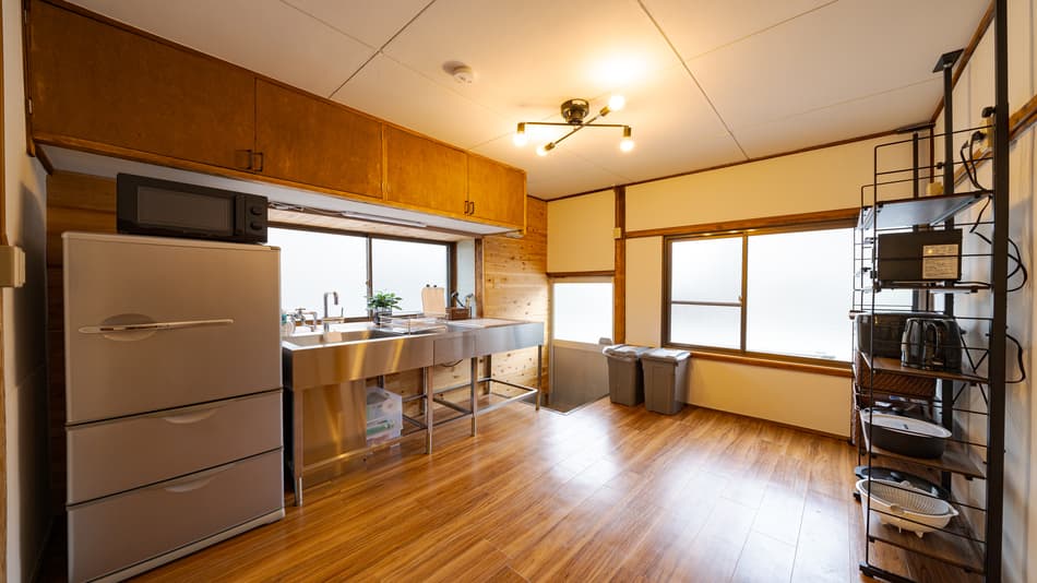 The kitchen is also comfortable.