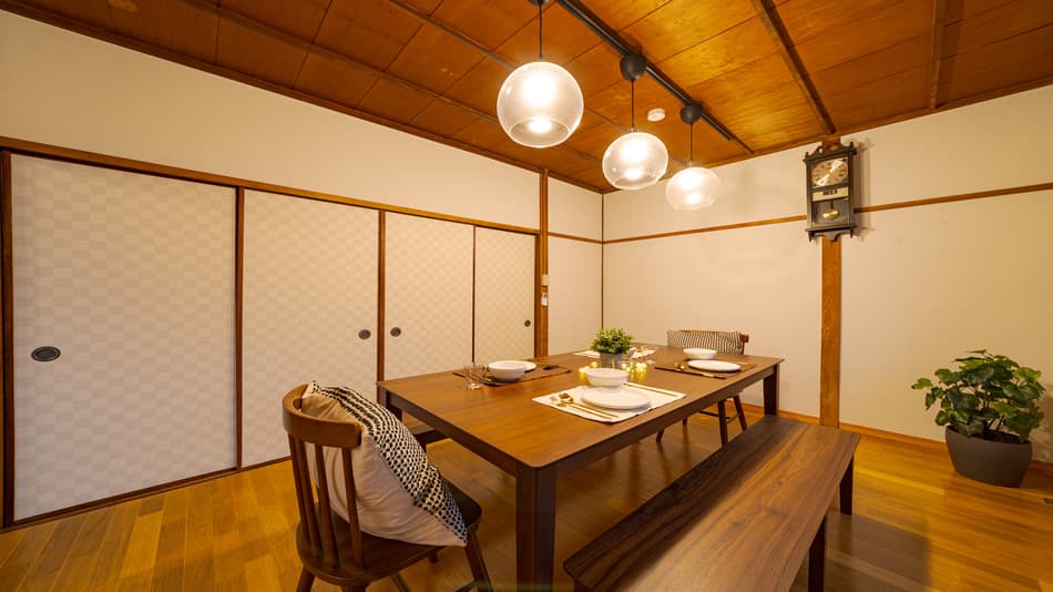 Prepare your meal and enjoy it in the dining area
