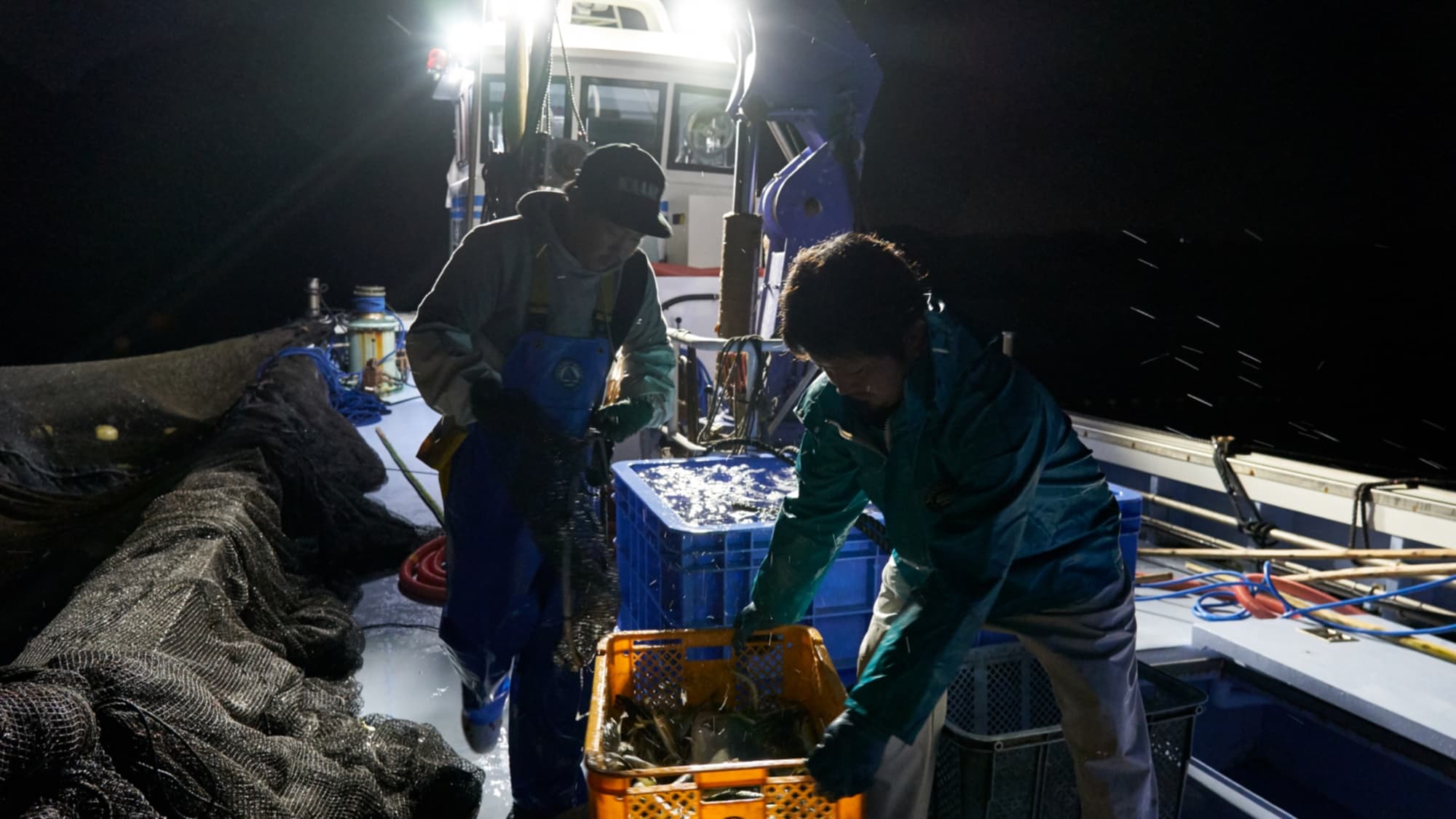 In order to provide fresh fish, we start fishing early in the morning.