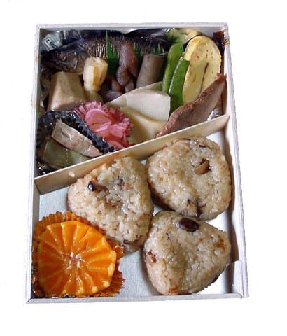 Matsutake rice ball lunch box