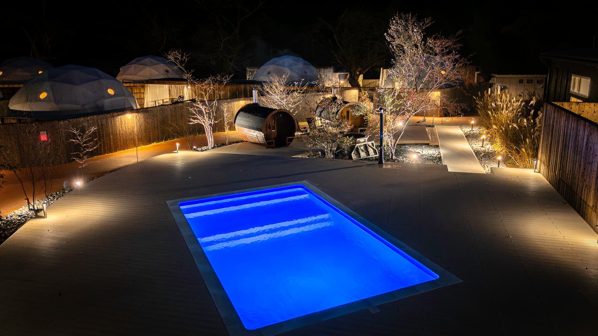 Pool exterior at night