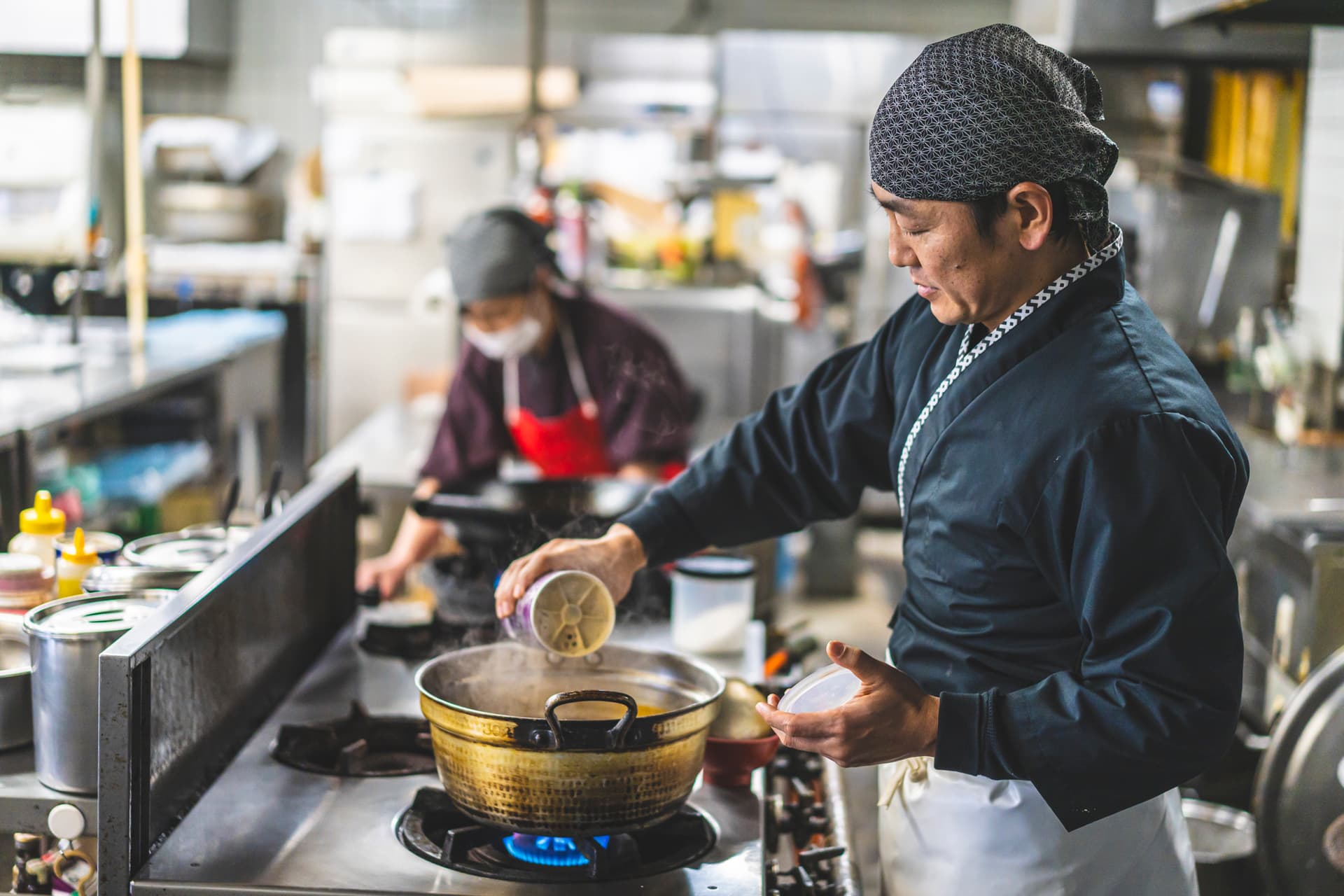 The food is hand-prepared by a chef