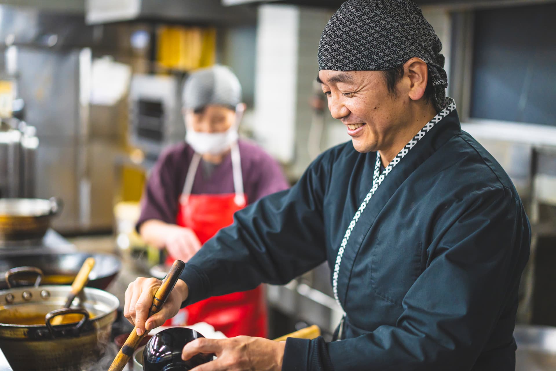 The food is hand-prepared by a chef