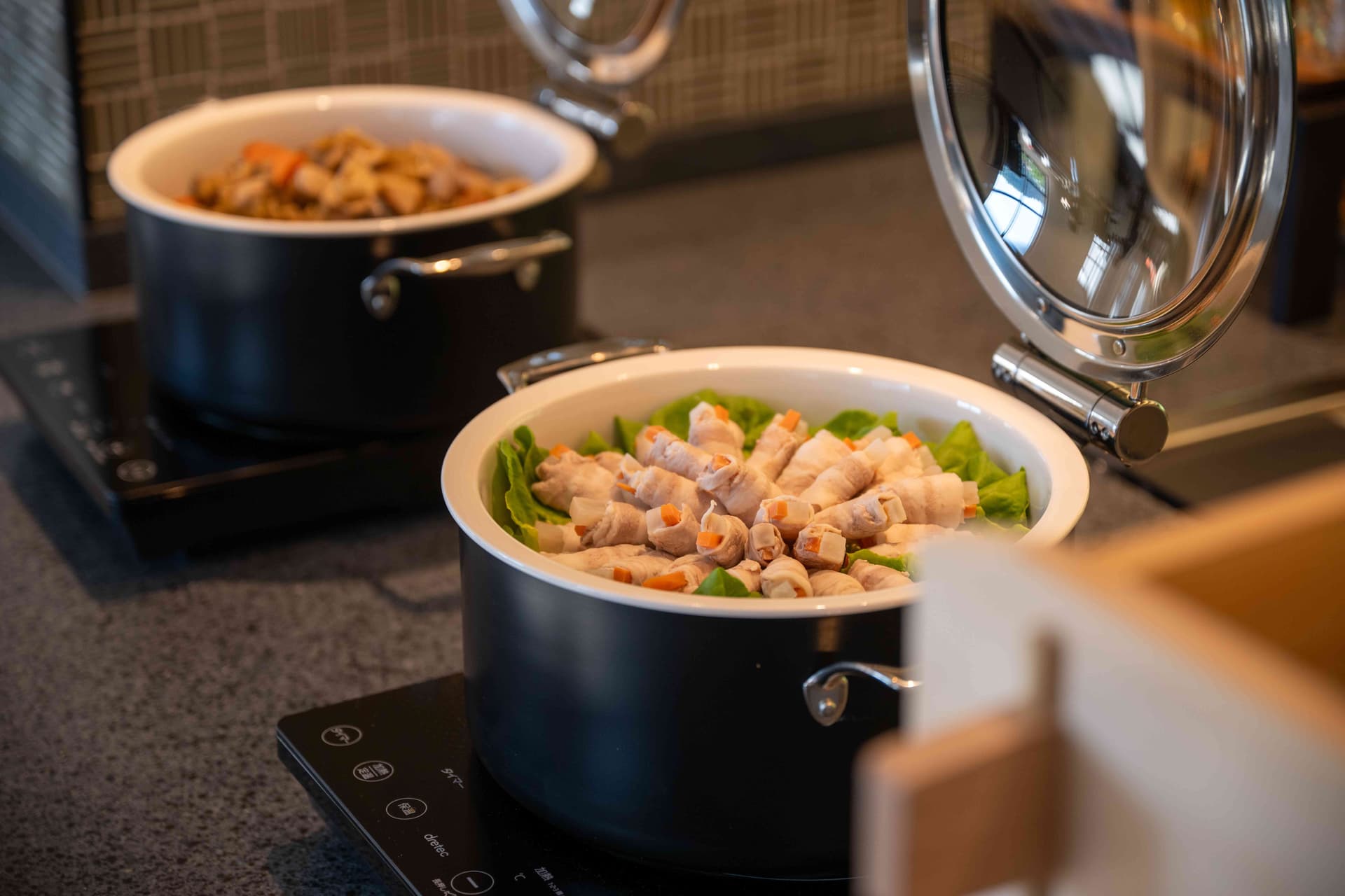 Dinner buffet serving example