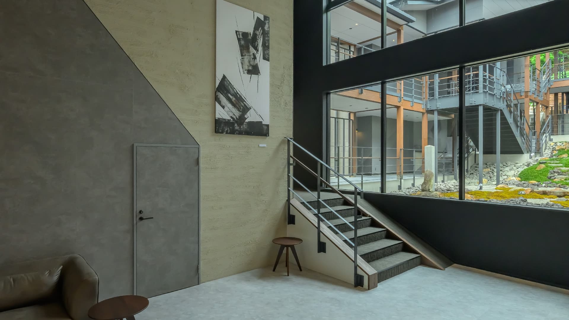[Front Lobby] A lobby with an open ceiling that creates an open feeling