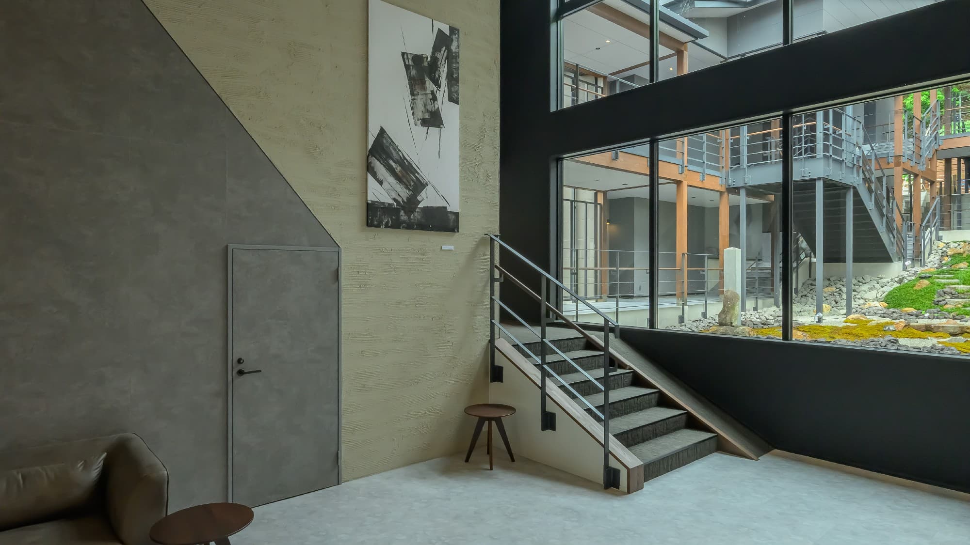 [Front Lobby] A lobby with an open ceiling that creates an open feeling