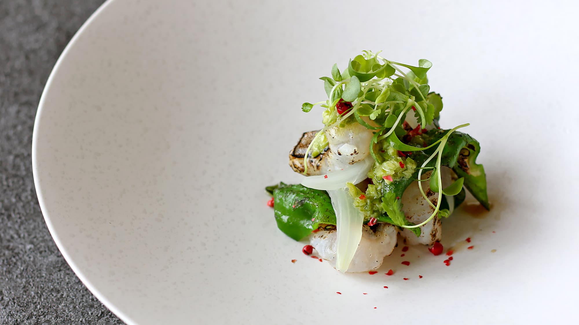 Grilled conger eel and lion pepper