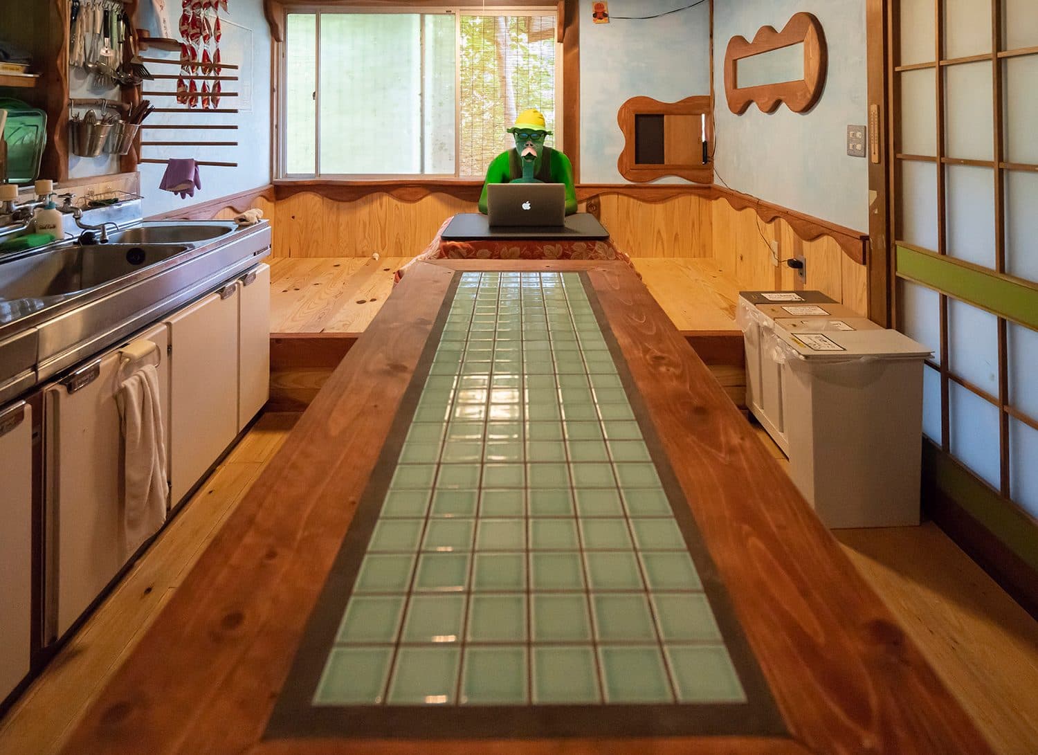 Shared kitchen and bar