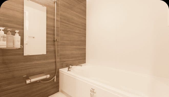 Separate bath and toilet