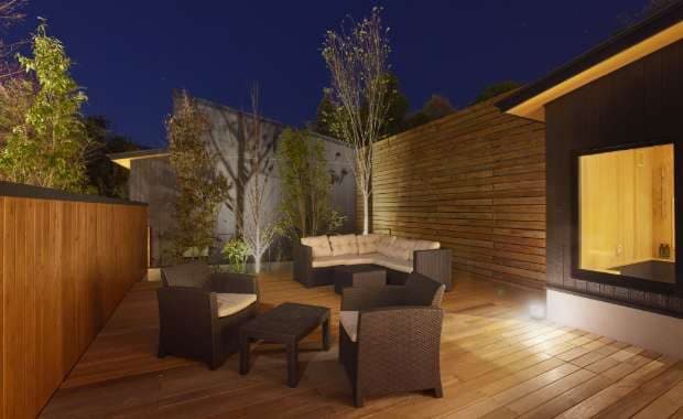 Private wood-deck terrace