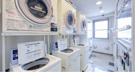 Coin laundry on two floors
