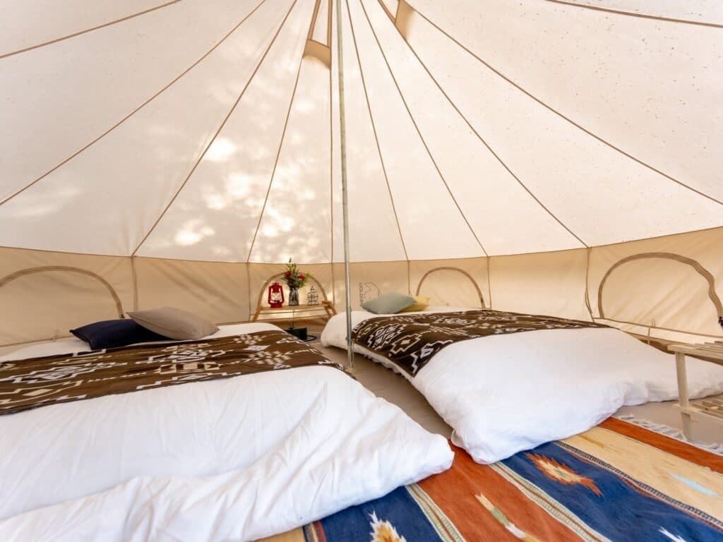 Furnished bell tents