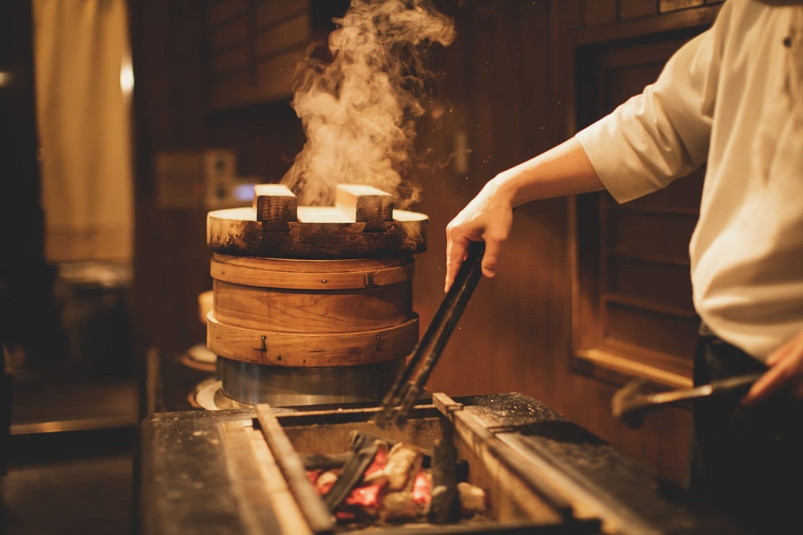 숯불 카운터 요리