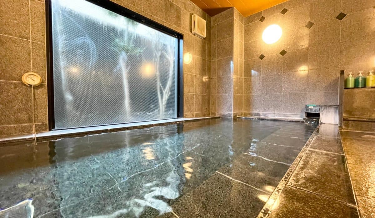 Two artificial hot-spring baths