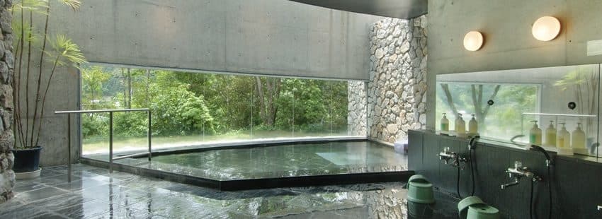 Baths with a river view