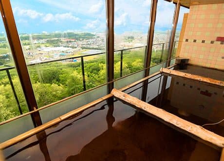 12th-floor view bath for guests