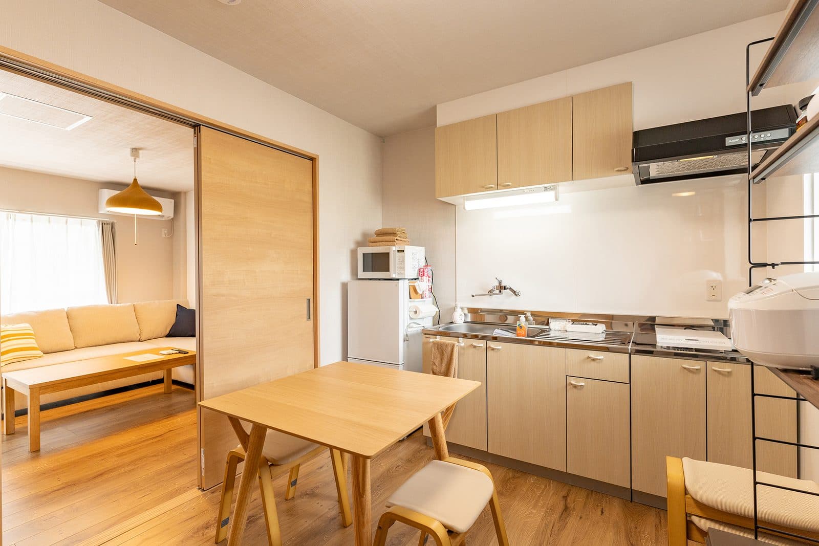Kitchen and washer-dryer
