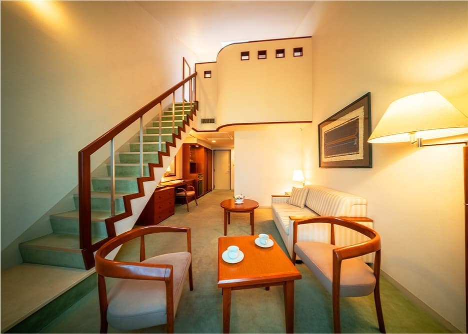 Two-level maisonette rooms