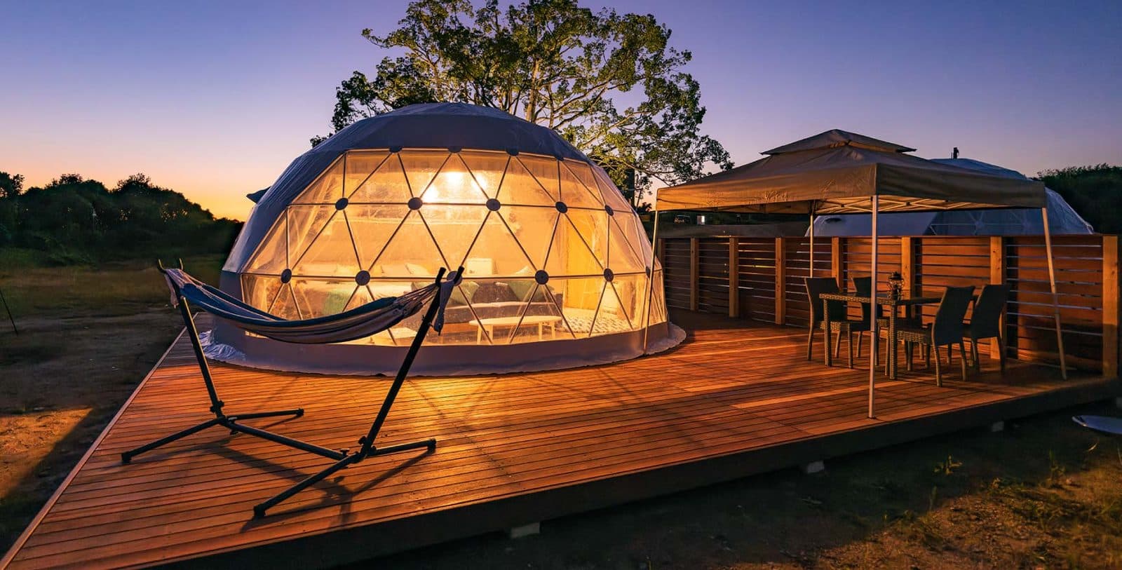 Domes, tents or cabins