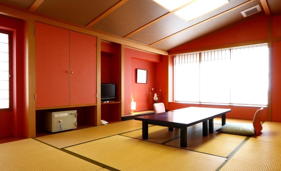 Tatami Rooms with Striking Red Walls