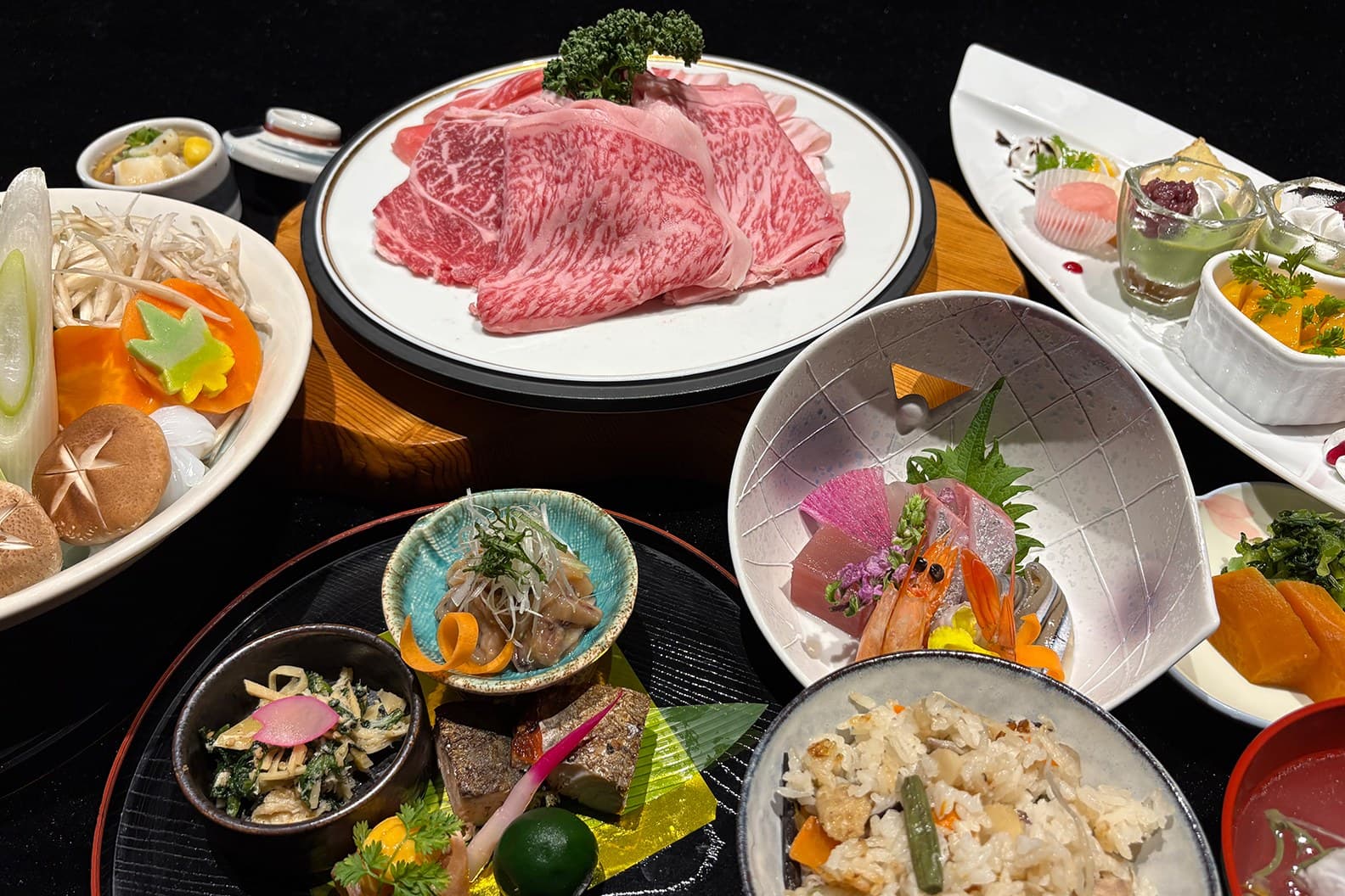 A kaiseki of Kagoshima's black-branded ingredients