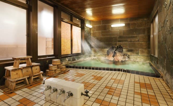 Two retro natural hot spring baths